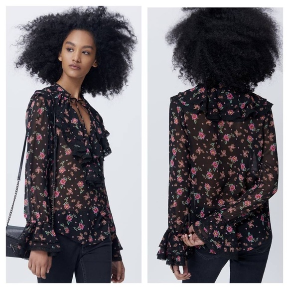 Rebecca Minkoff Tops - Rebecca Minkoff Devy Top Floral Sheer